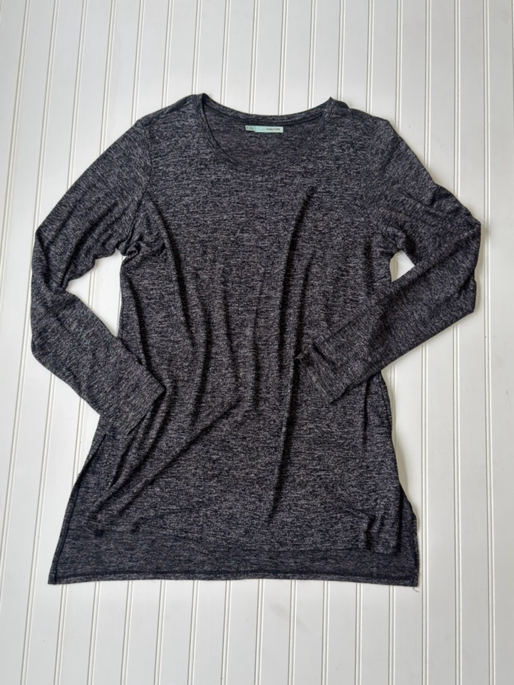 Maurice’s Women's Long Sleeve Crew Neck Tunic - Charcoal Heather